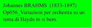 Johannes BRAHMS  (1833-1897) Op056_Variazioni per orchestra su un tema di Haydn in si bem.