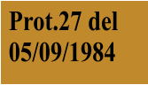 Prot.27 del 05/09/1984